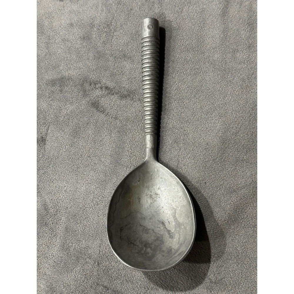 Vintage Cast Aluminum Ice Cream Scoop Ribbed Handle Heavy Duty Metal Taiwan 8.5"